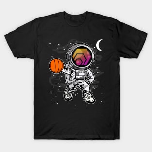 Astronaut Basketball HEX Coin To The Moon HEX Crypto Token Cryptocurrency Blockchain Wallet Birthday Gift For Men Women Kids T-Shirt